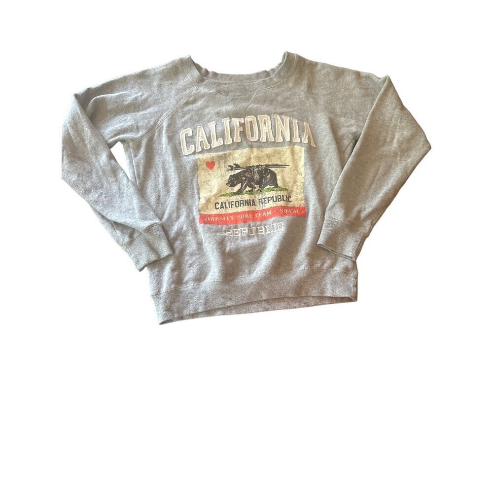 Green Sleeved Gray California Republic Long Sleeve Size‎ Medium